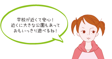 駅近でアクセス◯
スーパーも教育施設も近く!暮らしやすい環境ね